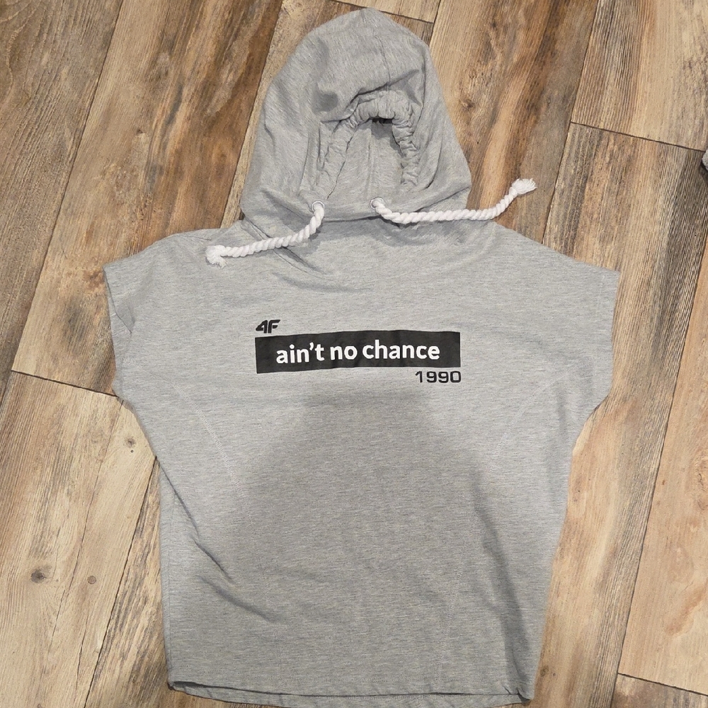 Gray Hooded Sleeveless Top